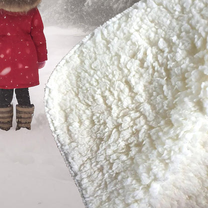 Little Girl In The Snow Sherpa Blanket