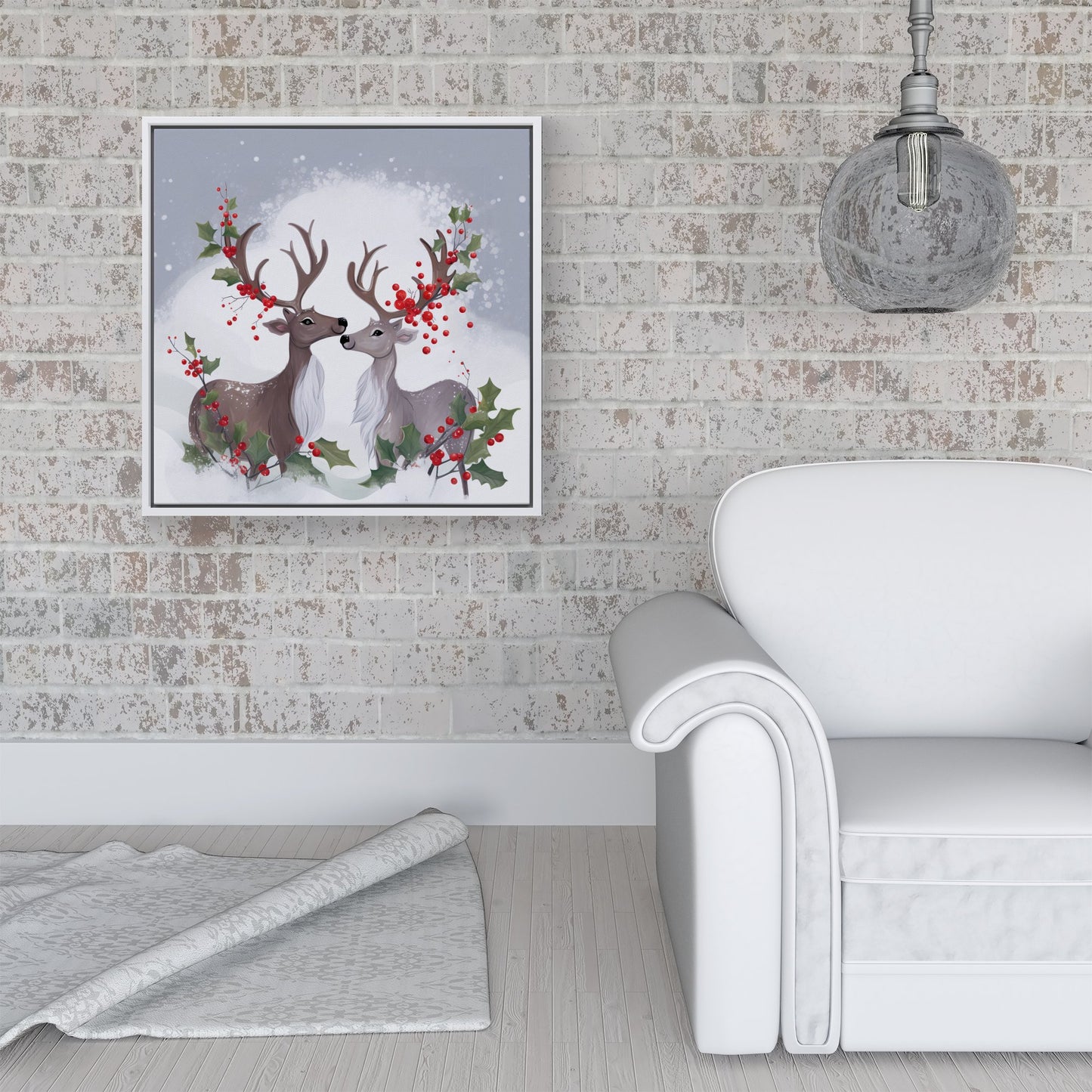 Sitting Together Framed Canvas