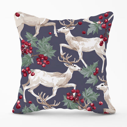 Reindeers And Holly Cushions