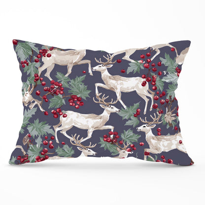 Reindeers And Holly Cushions