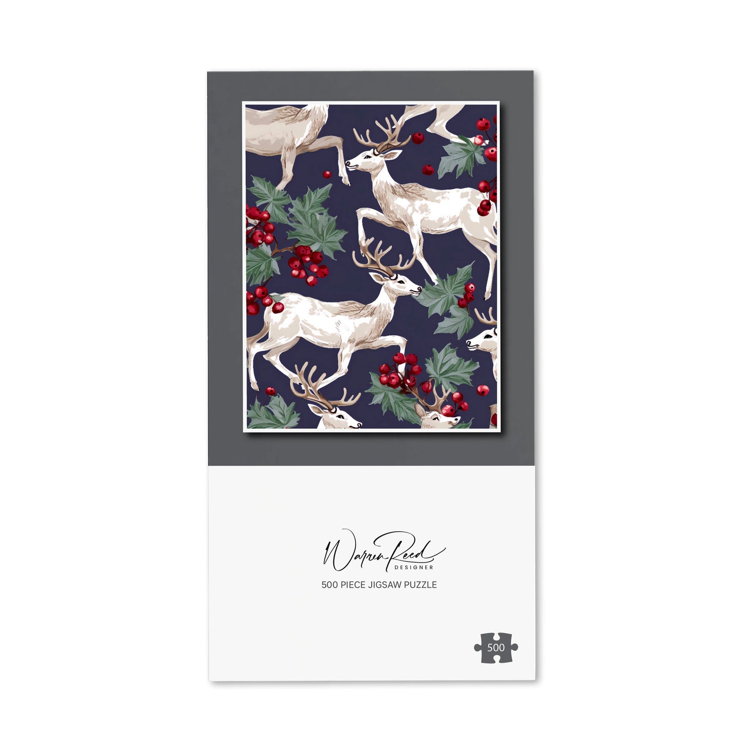 Reindeers And Holly Jigsaw Puzzle