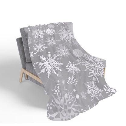 Snowflakes Sherpa Blanket