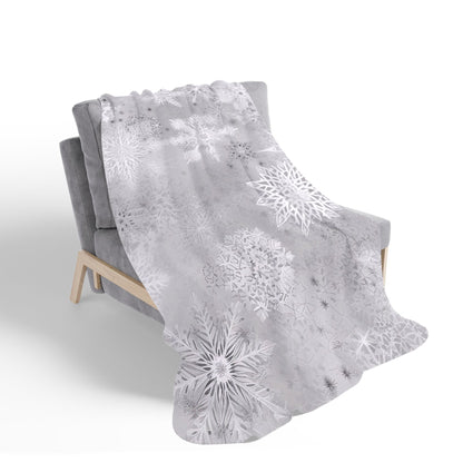 Slowflakes And Ice Sherpa Blanket