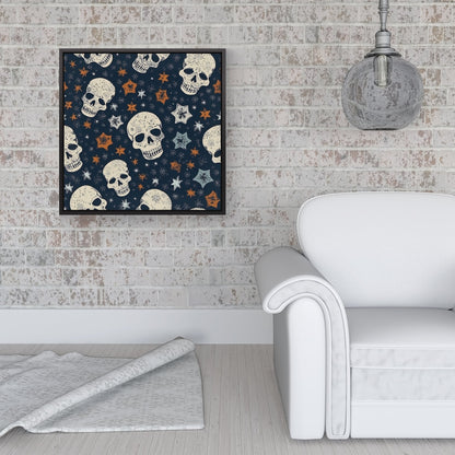 Skulls And Stars Framed Canvas