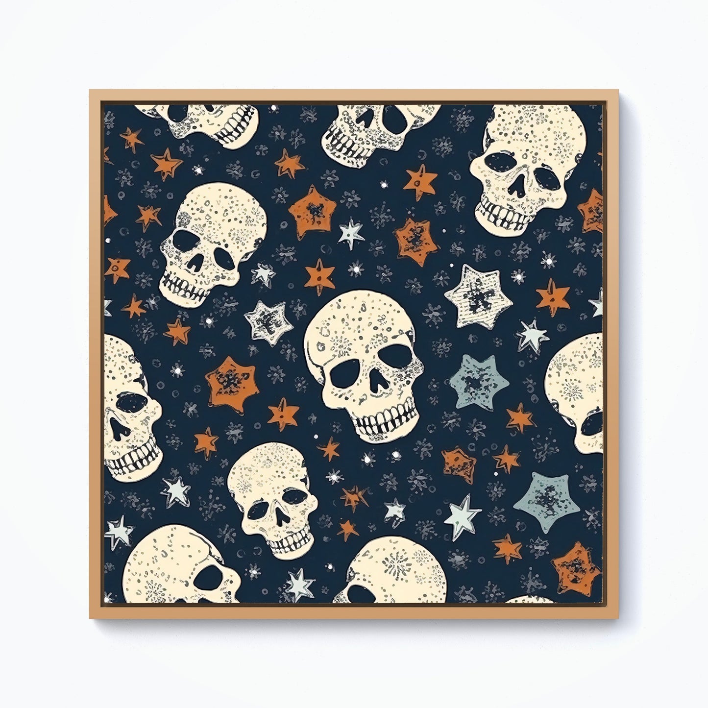 Skulls And Stars Framed Canvas