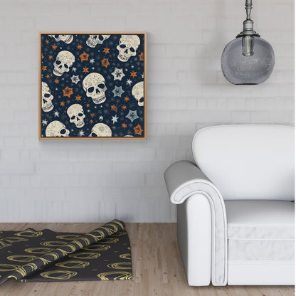 Skulls And Stars Framed Canvas