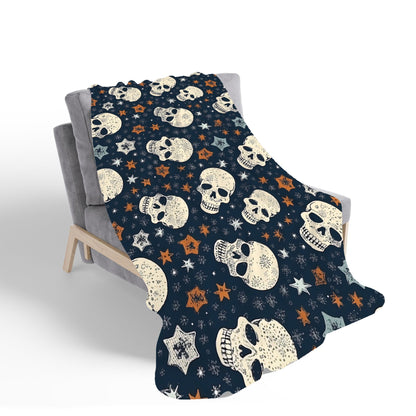 Skulls And Stars Sherpa Blanket