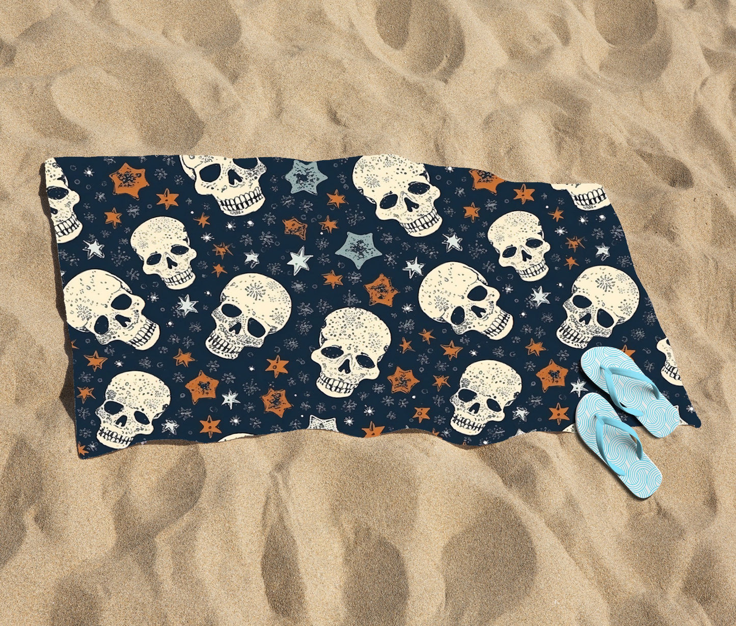 Skulls And Stars Beach Towel