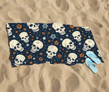 Skulls And Stars Beach Towel