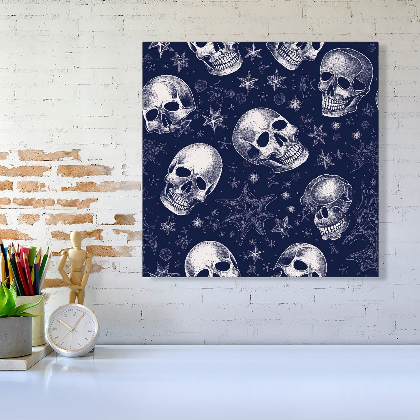 Evening Skulls And Stars Canvas