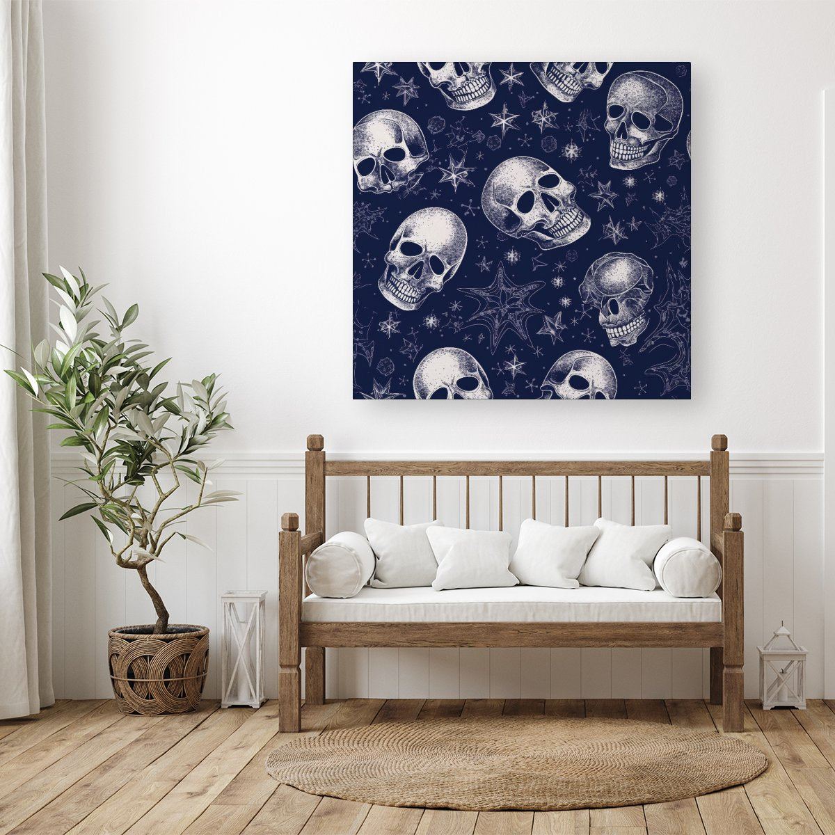 Evening Skulls And Stars Canvas
