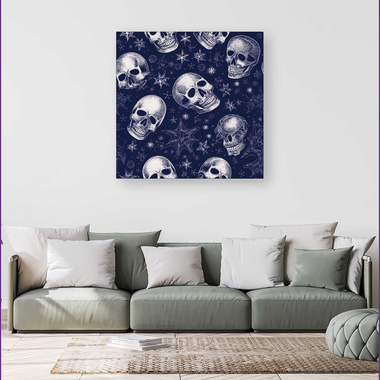 Evening Skulls And Stars Canvas