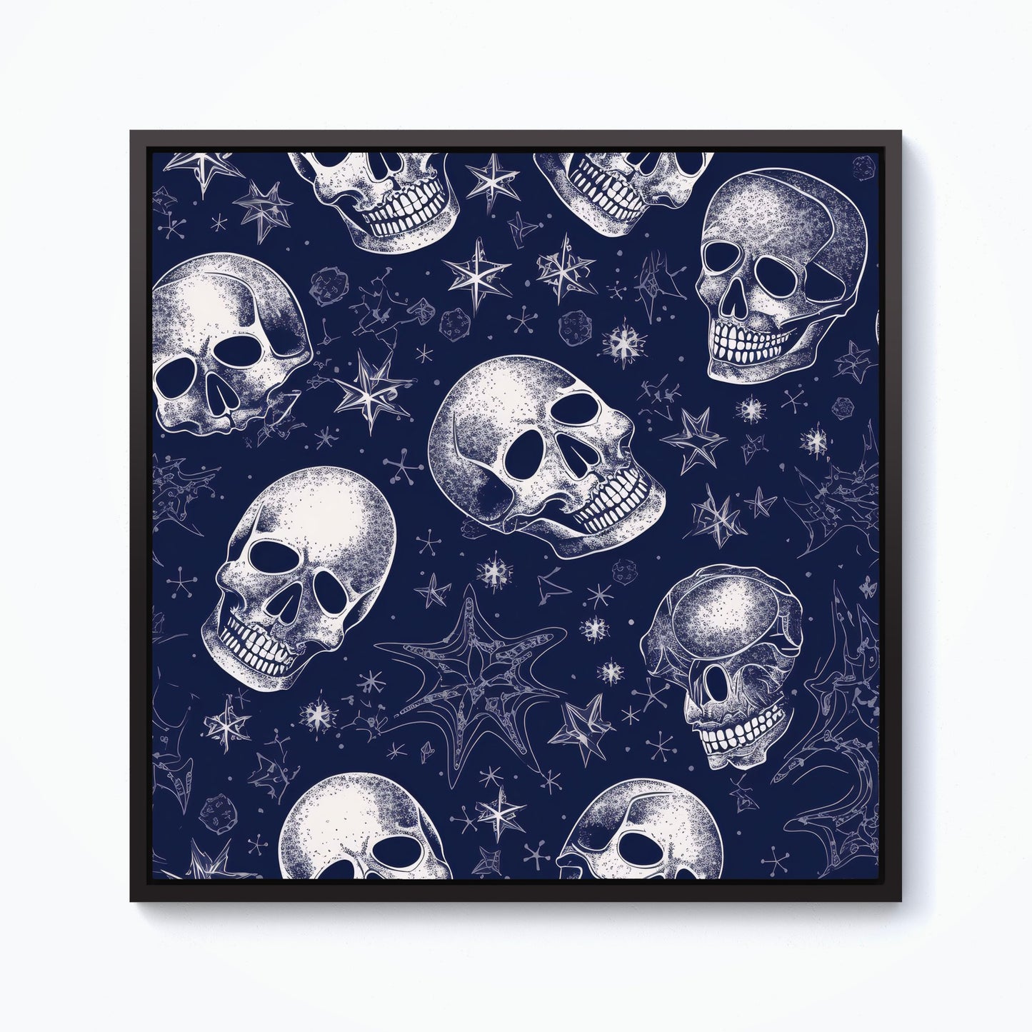 Evening Skulls And Stars Framed Canvas