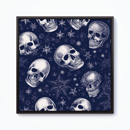 Evening Skulls And Stars Framed Canvas
