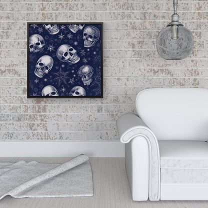 Evening Skulls And Stars Framed Canvas