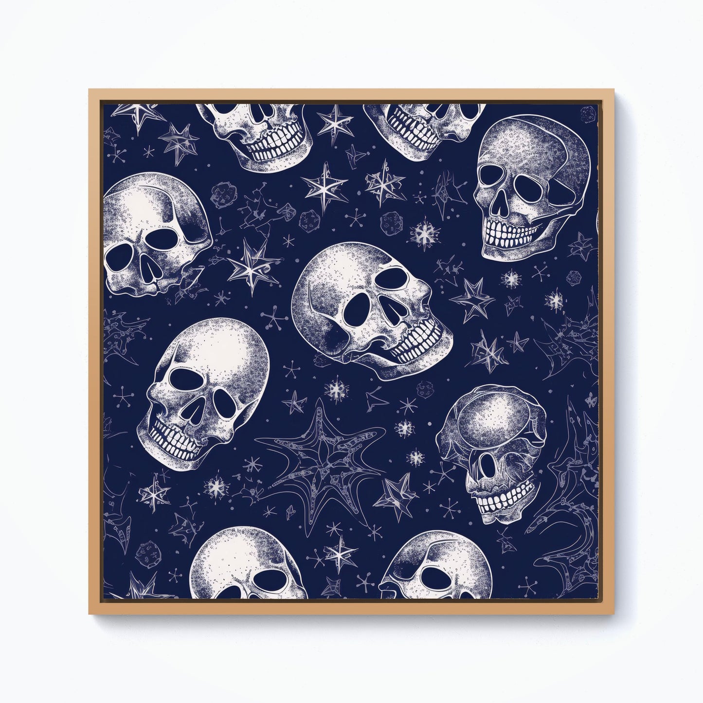 Evening Skulls And Stars Framed Canvas
