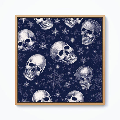 Evening Skulls And Stars Framed Canvas