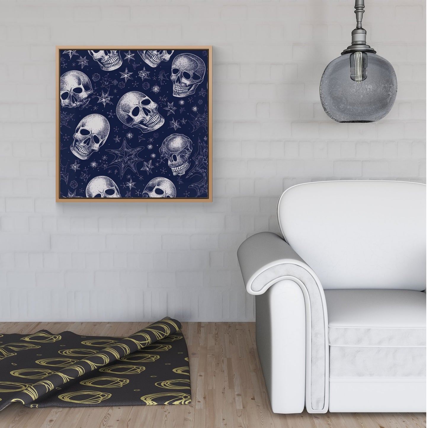 Evening Skulls And Stars Framed Canvas