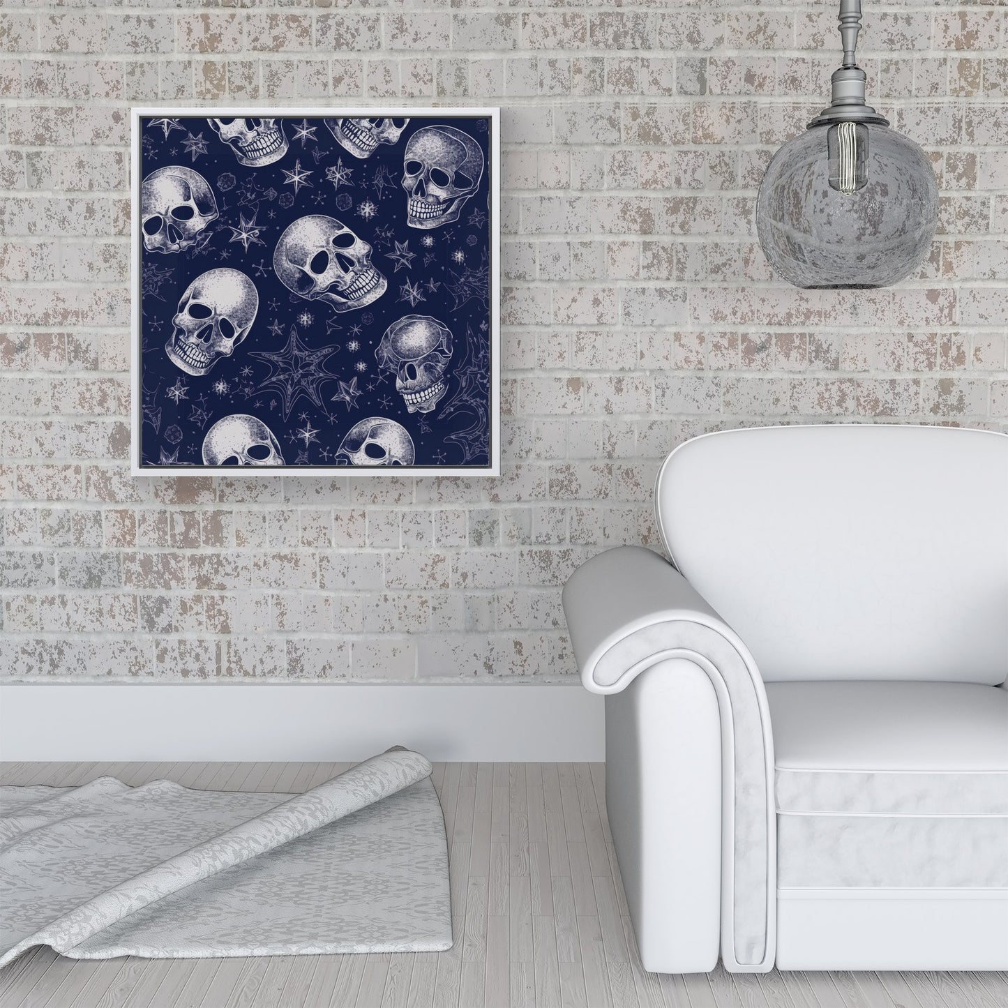 Evening Skulls And Stars Framed Canvas