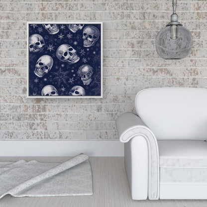 Evening Skulls And Stars Framed Canvas