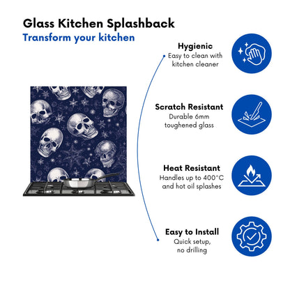 Evening Skulls And Stars Kitchen Splashback