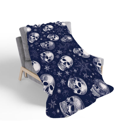 Evening Skulls And Stars Sherpa Blanket