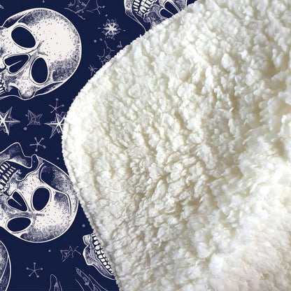 Evening Skulls And Stars Sherpa Blanket