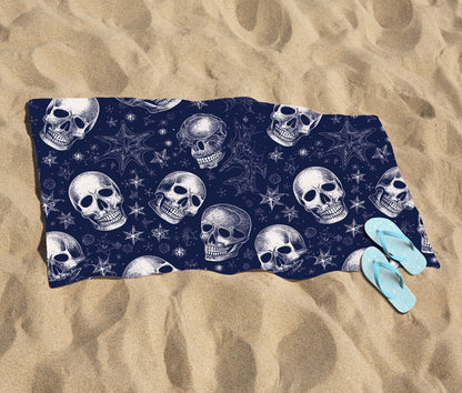 Evening Skulls And Stars Beach Towel