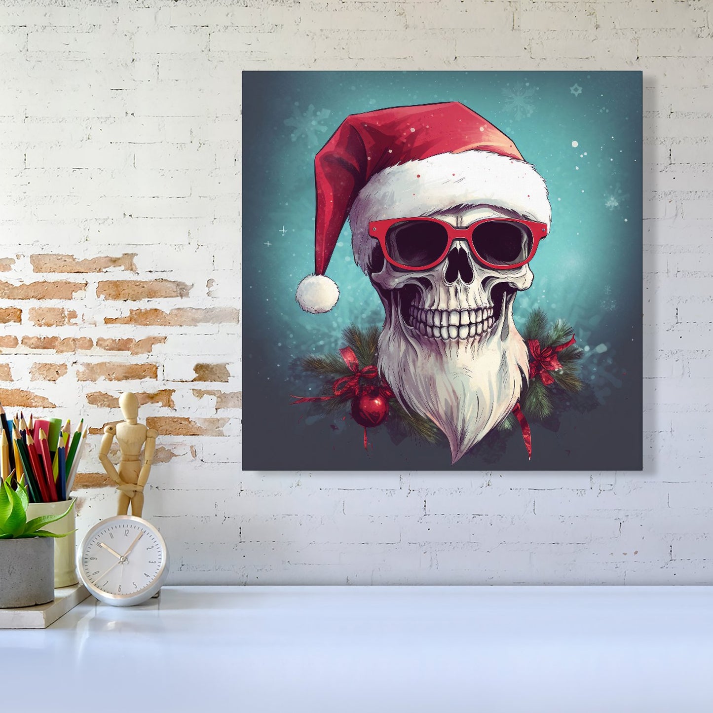 Santa Skull Splashart Canvas