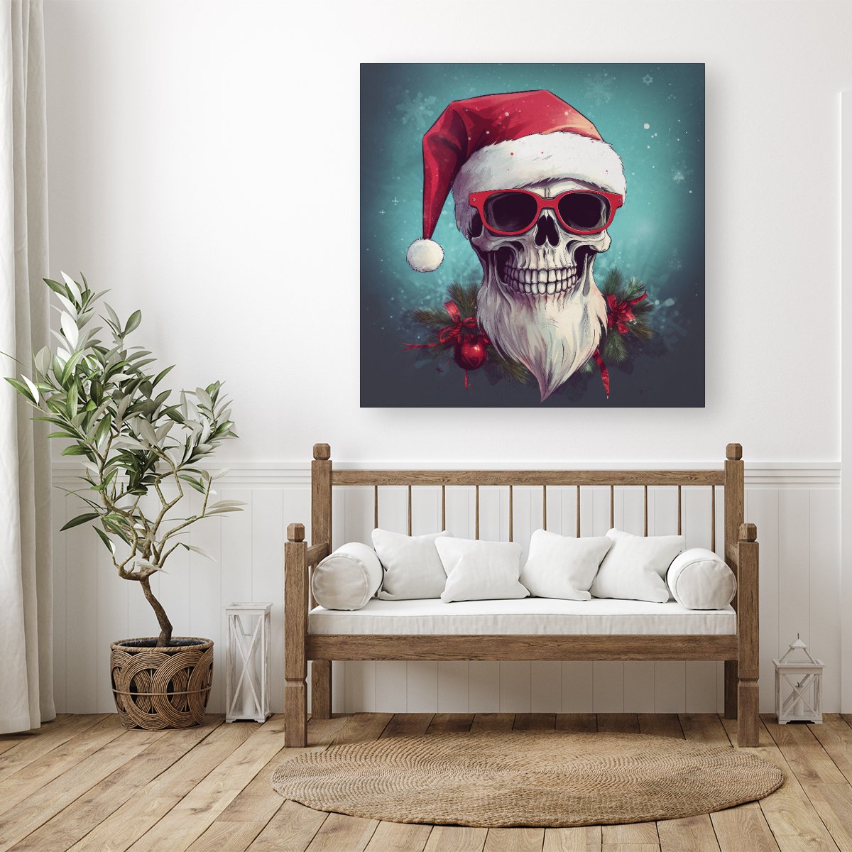 Santa Skull Splashart Canvas