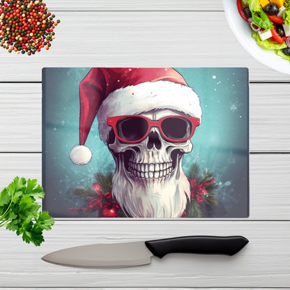 Santa Skull Splashart Chopping Board