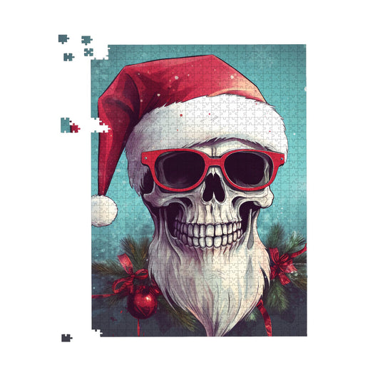 Santa Skull Splashart Jigsaw Puzzle