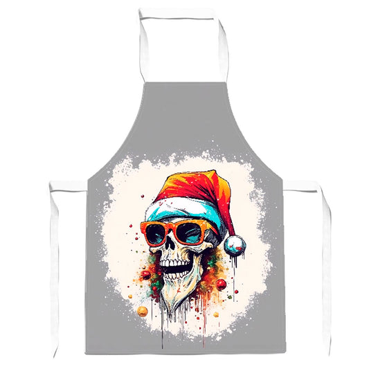 Santa Skull In Glasses Splashart Apron