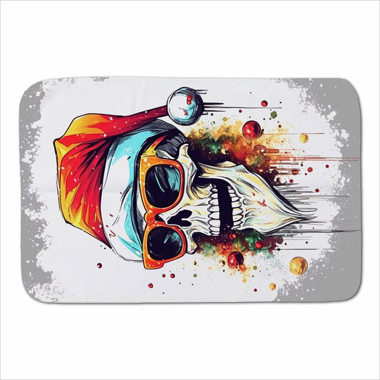 Santa Skull In Glasses Splashart Sherpa Blanket