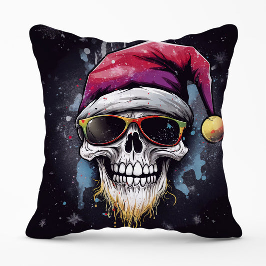 Happy Santa Skull Splashart Cushions
