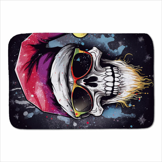 Happy Santa Skull Splashart Sherpa Blanket
