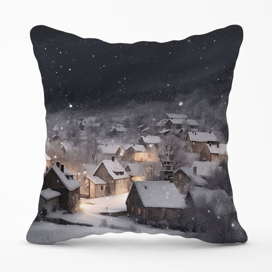 Snowfall Over A Quiet Village Cushions