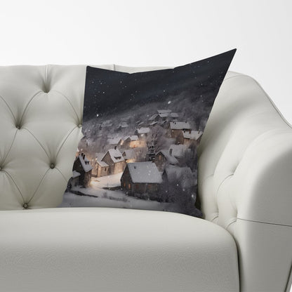Snowfall Over A Quiet Village Cushions