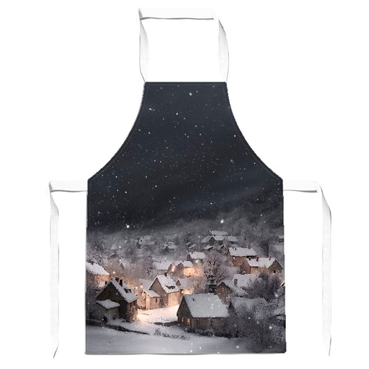 Snowfall Over A Quiet Village Apron