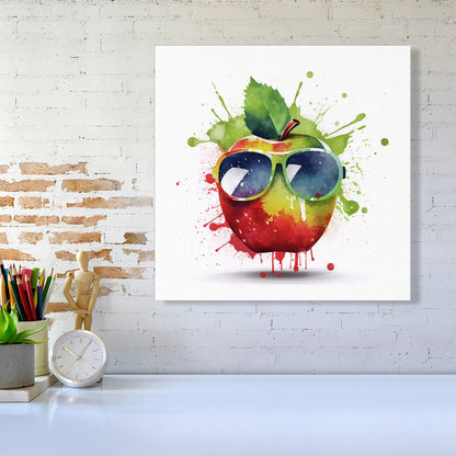 Apple In Glasses Splashart Canvas