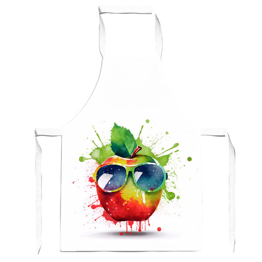 Apple In Glasses Splashart Apron