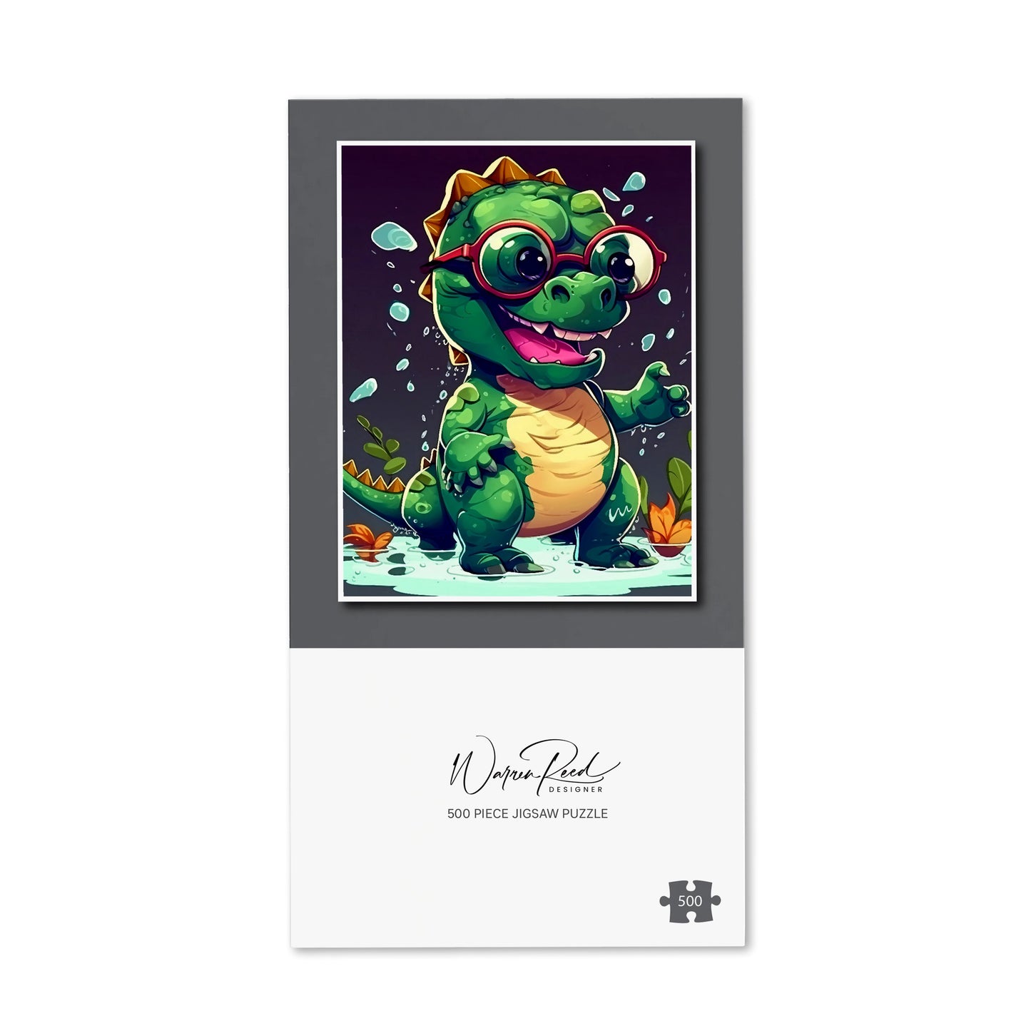Happy Dino In A Puddle Jigsaw Puzzle