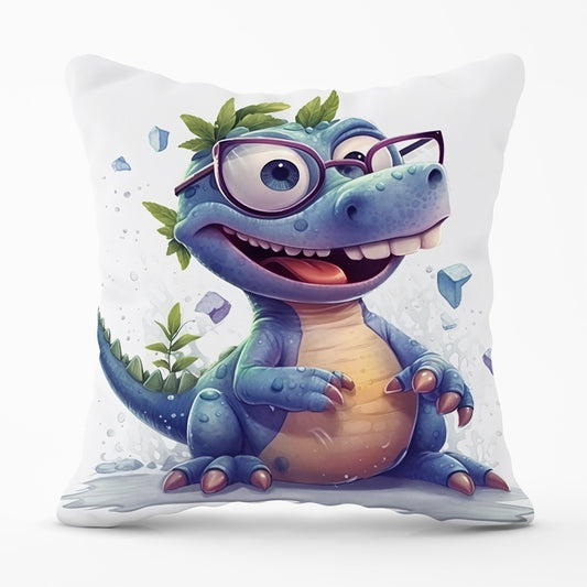 Happy Dinosaur With Glasses Cushions