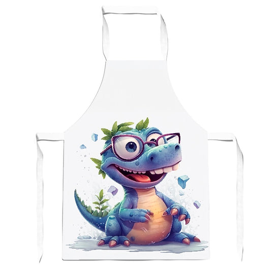 Happy Dinosaur With Glasses Apron