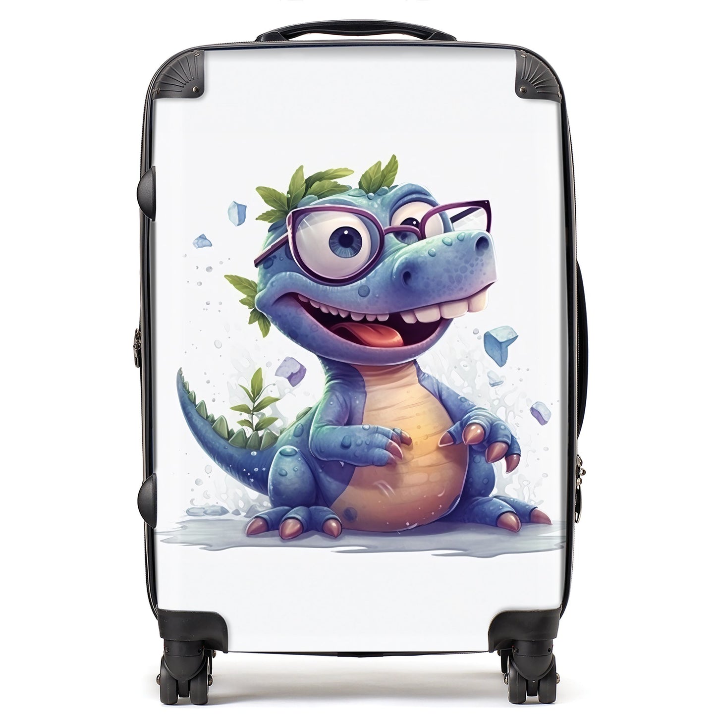 Happy Dinosaur With Glasses Suitcase