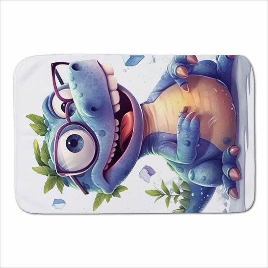Happy Dinosaur With Glasses Sherpa Blanket
