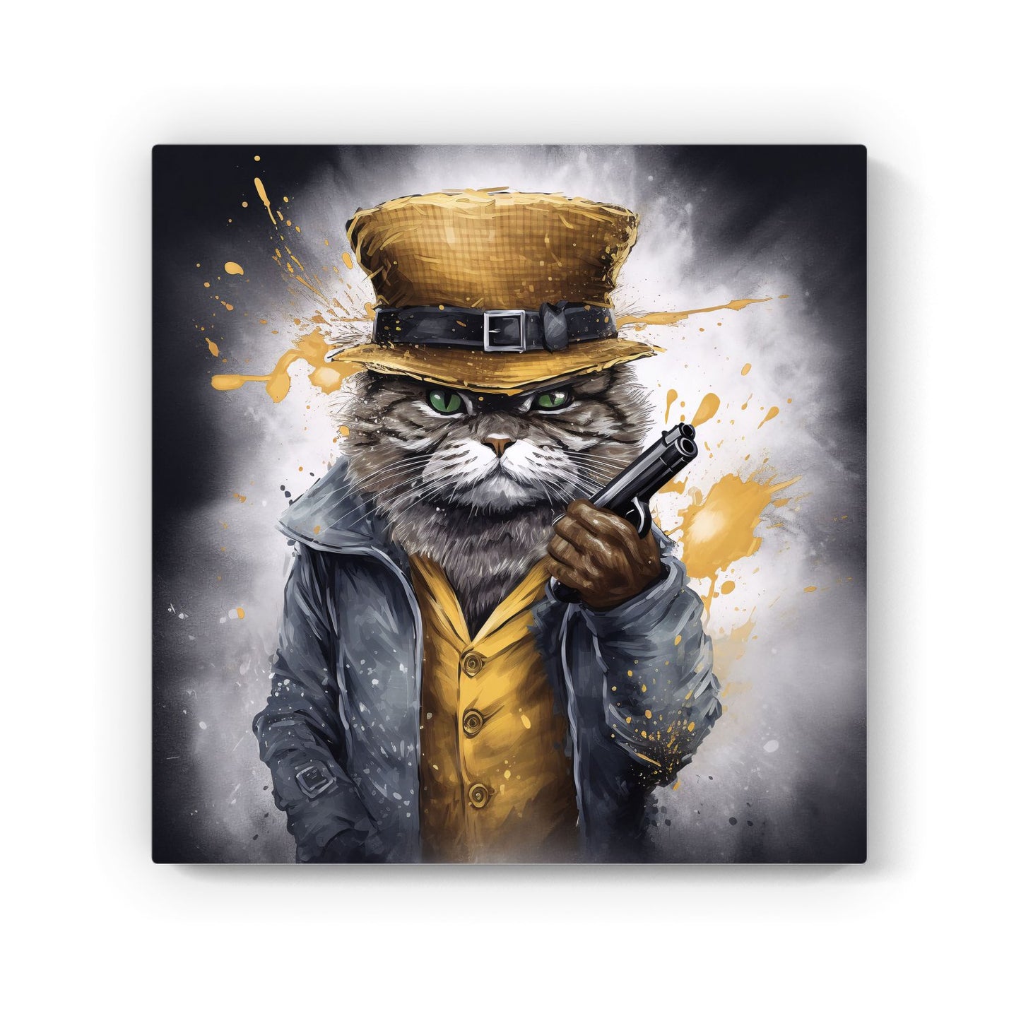 Splashart Gangster Cat Canvas