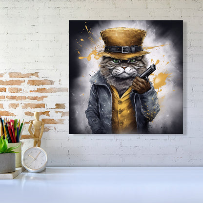 Splashart Gangster Cat Canvas