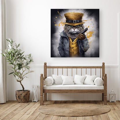 Splashart Gangster Cat Canvas
