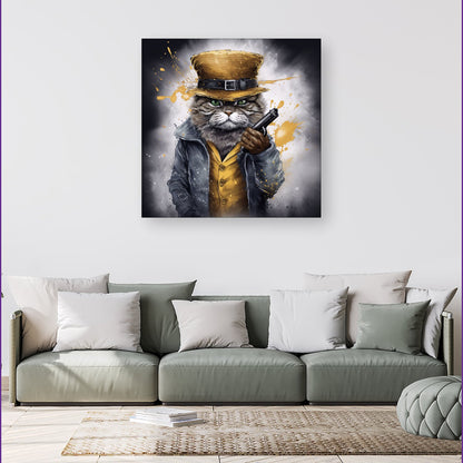 Splashart Gangster Cat Canvas